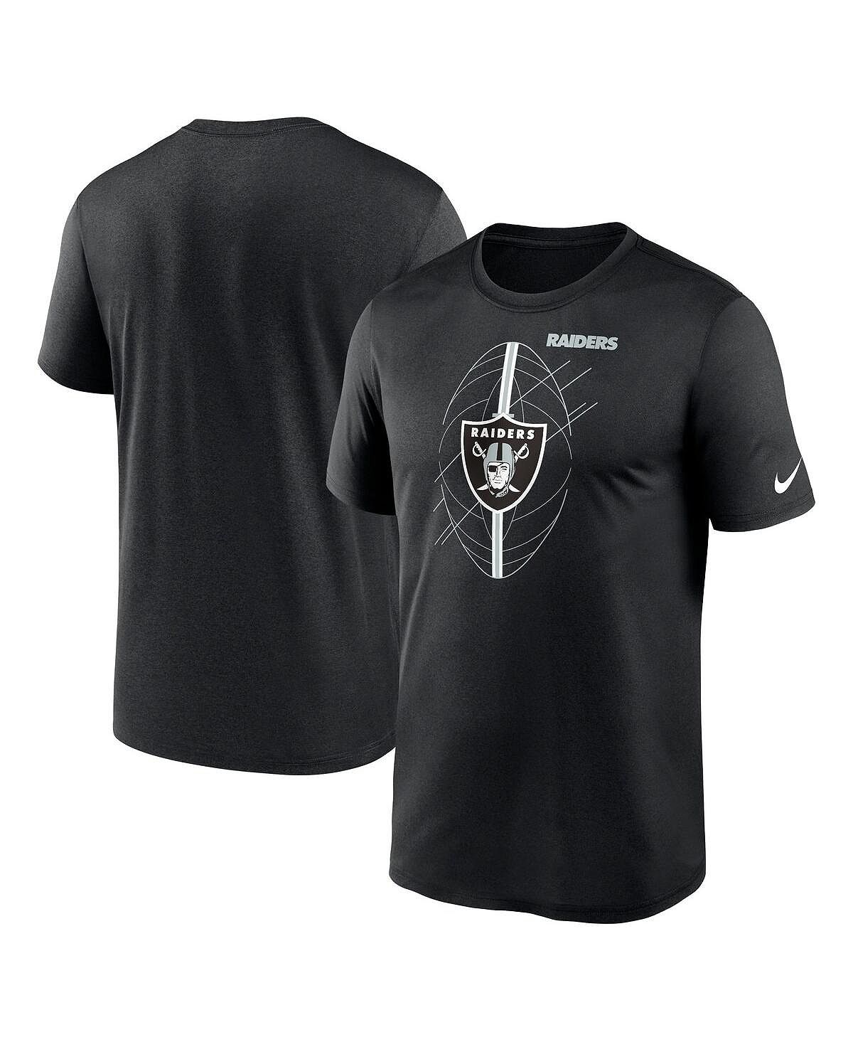 Мужская черная футболка Las Vegas Raiders Big and Tall Legend Icon Performance Nike мужская темно серая черная футболка с капюшоном las vegas raiders performance nike мульти