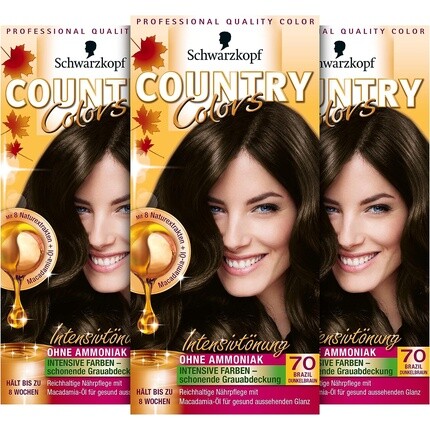 

Schwarzkopf Country Colors Intensiv Tint 70 Бразилия темно-коричневый уровень 2 123 мл