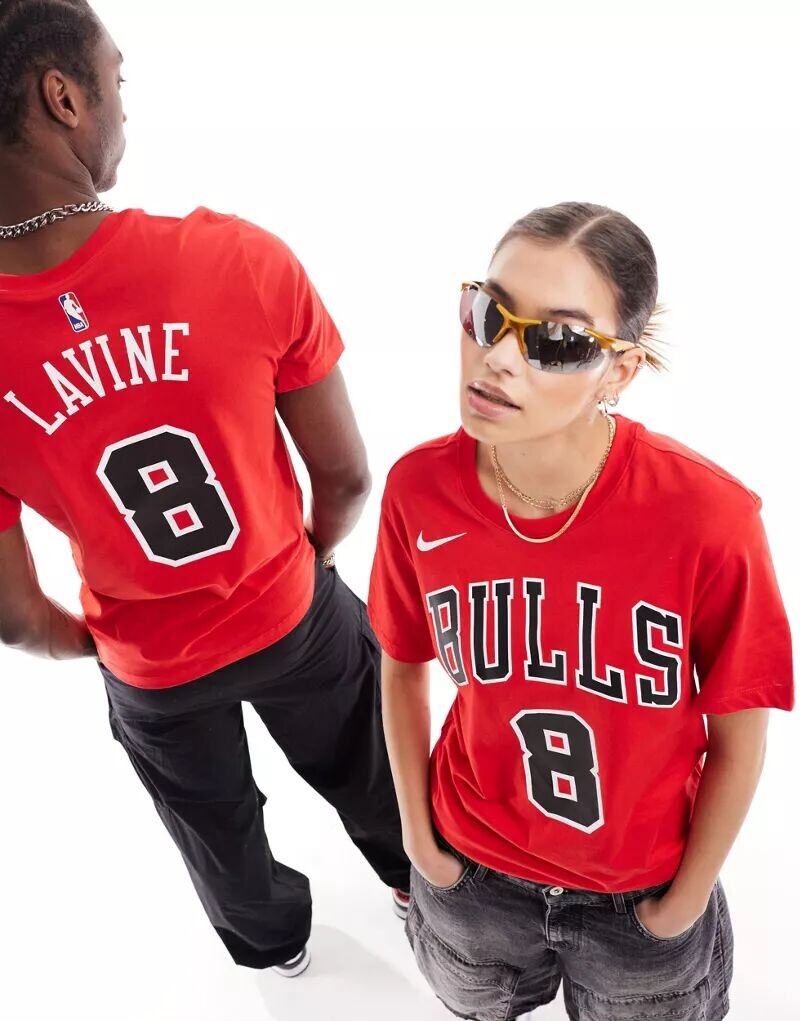 

Красная базовая футболка унисекс Nike NBA Chicago Bulls Zach LaVine