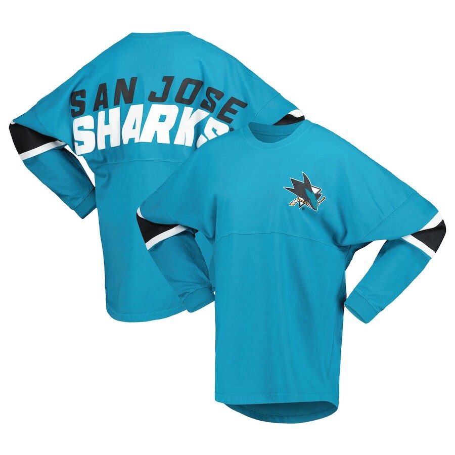 

Футболка с длинным рукавом Fanatics Branded San Jose Sharks, бирюзовый
