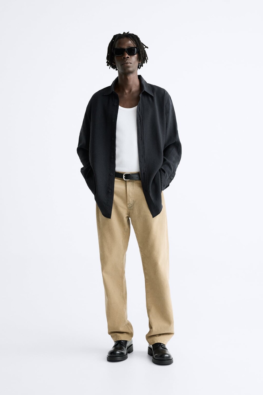 

Струящаяся рубашка из модала ZARA, черный