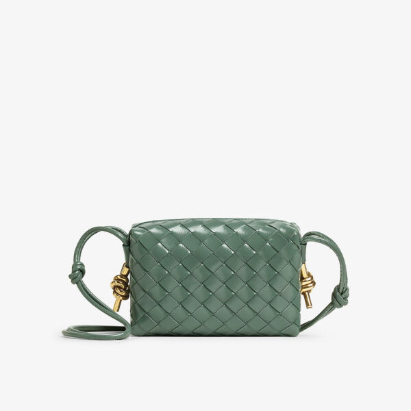 

Миниатюрная кожаная сумка через плечо Loop Bottega Veneta, зеленый