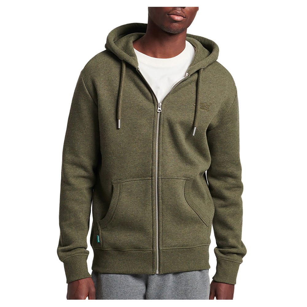 

Толстовка Superdry Vintage Logo Emb Hood Full Zip, зеленый