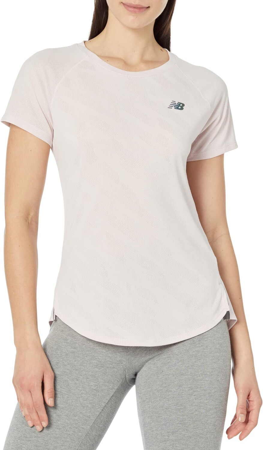 

Жаккардовый ремень Q Speed ​​с короткими рукавами New Balance, цвет Stone Pink