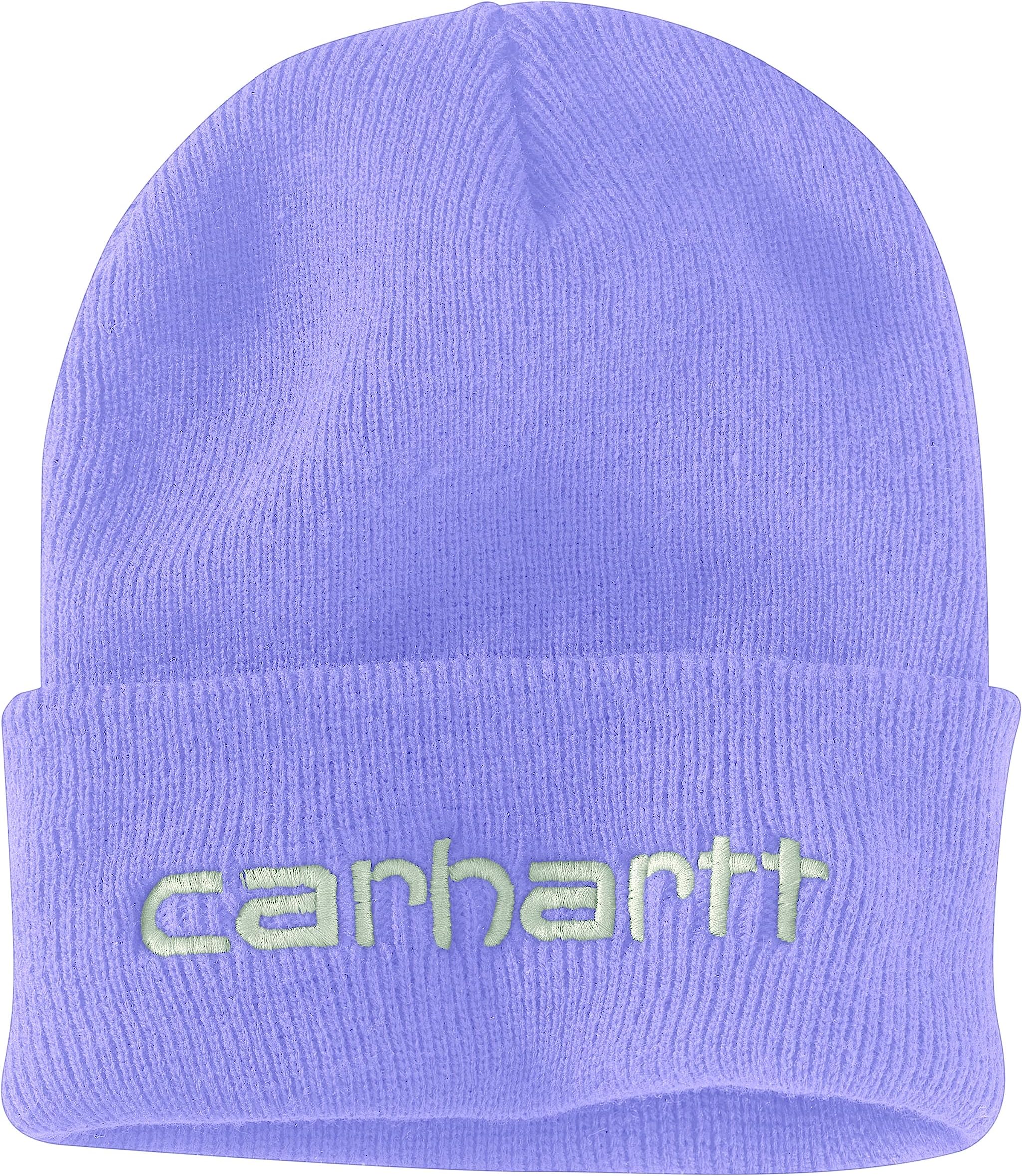 цена Вязаная утепленная шапка с логотипом и графическим манжетом Carhartt, лаванда