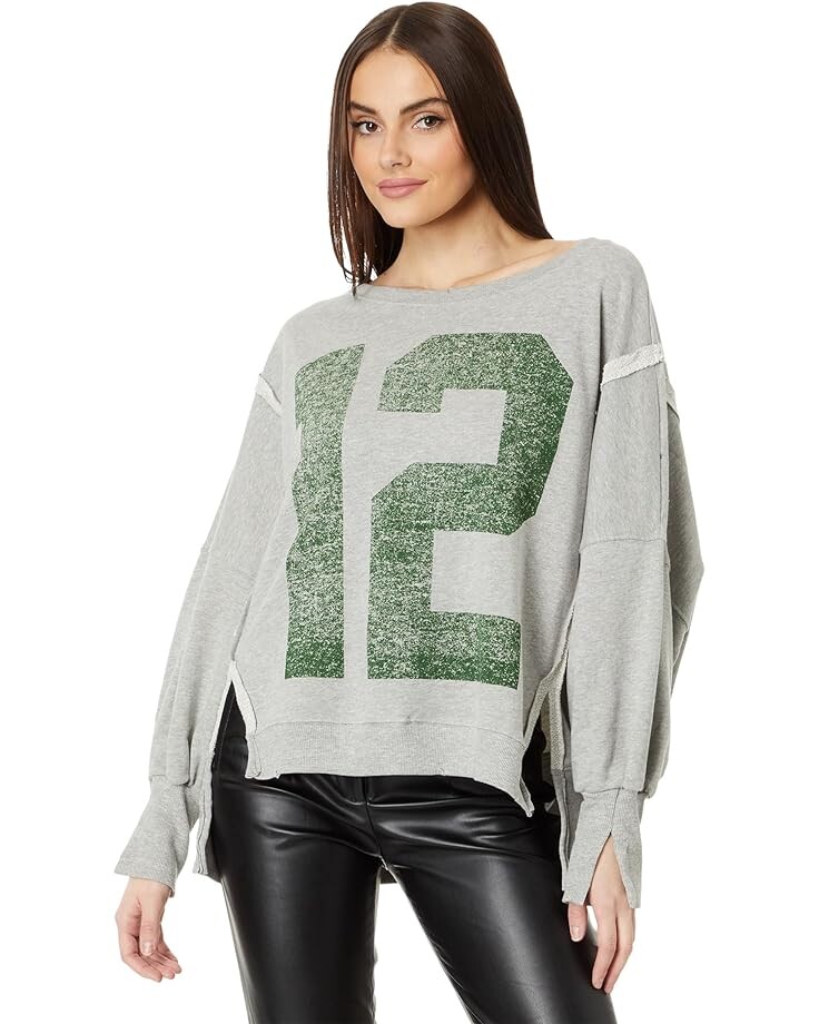 

Свитер Free People Graphic Camden, серый