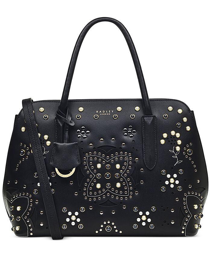 

Маленькая кожаная сумка с вышивкой бисером Radley London, черный