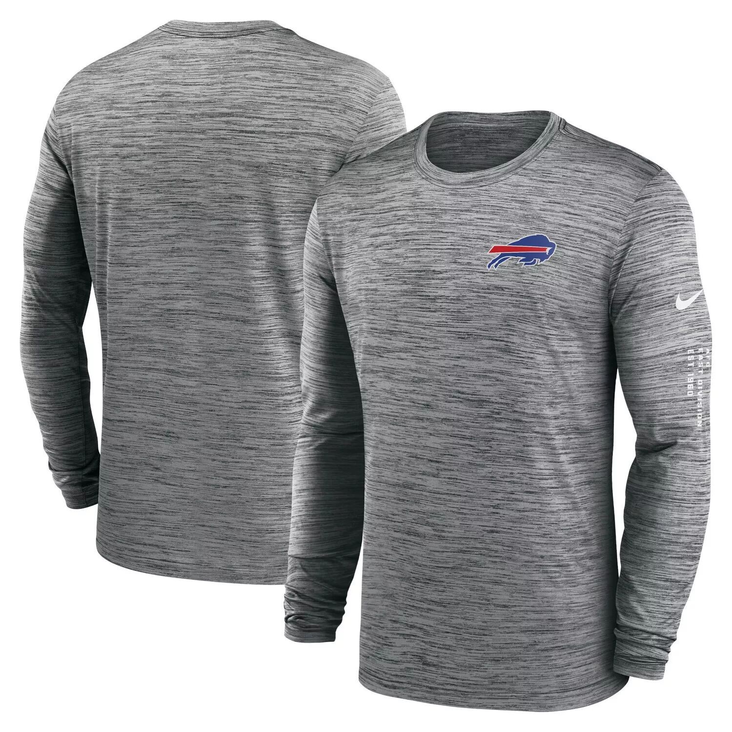 

Мужская антрацитовая футболка с длинным рукавом Buffalo Bills Velocity Nike, Черный