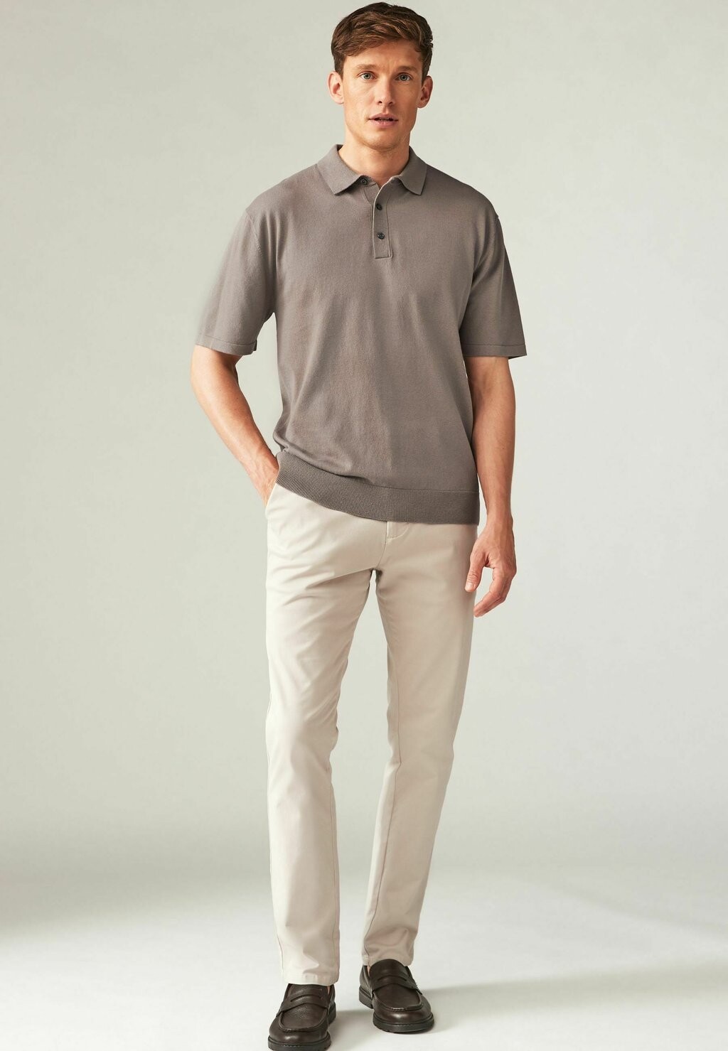 

Рубашка поло SHORT SLEEVE, REGULAR FIT Next, серый