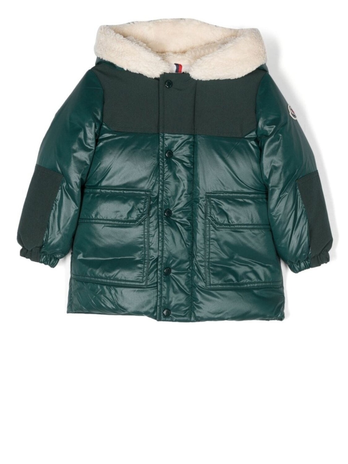 

Moncler Enfant пуховик с капюшоном, зеленый