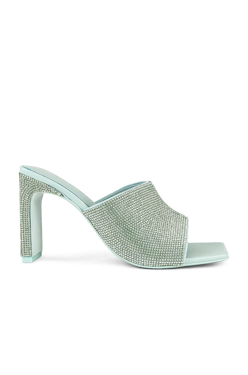 

Сандалии SIMKHAI Asia Crystal Mule Heeled, цвет Seafoam