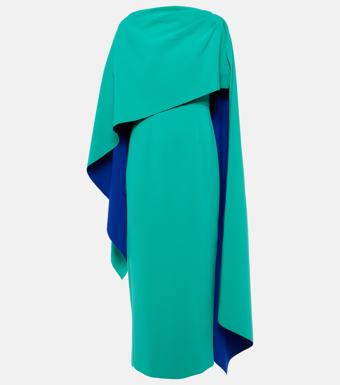Креповое платье demetria с кейпом Roksanda, синий