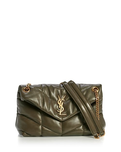 

Маленькая стеганая сумка через плечо Puffer Saint Laurent, цвет Green