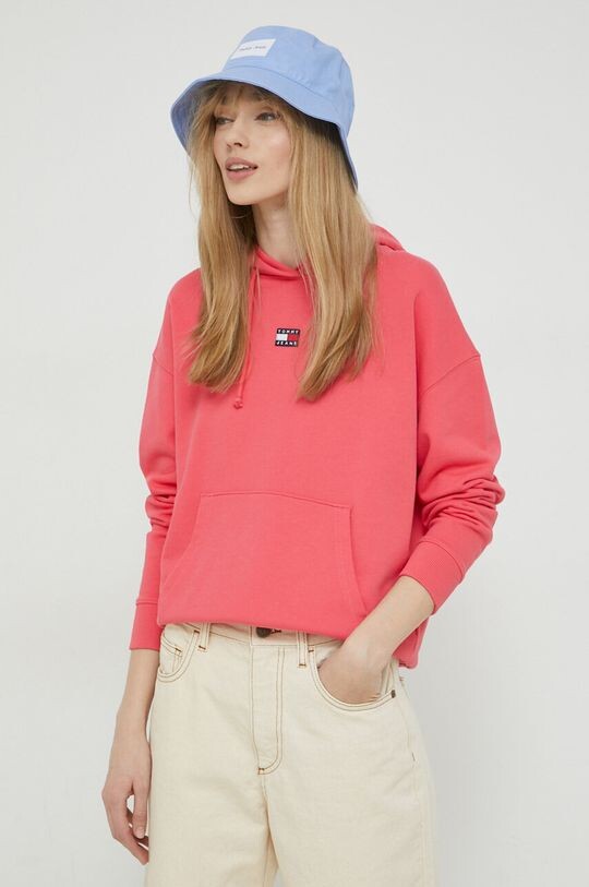 

Хлопковая толстовка Tommy Jeans, розовый
