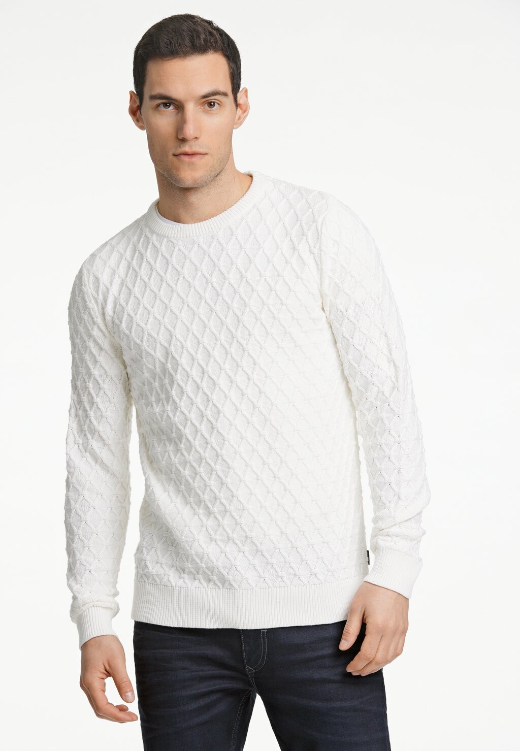 

Свитер Lindbergh Cable O-Neck, светло-бежевый, Серый