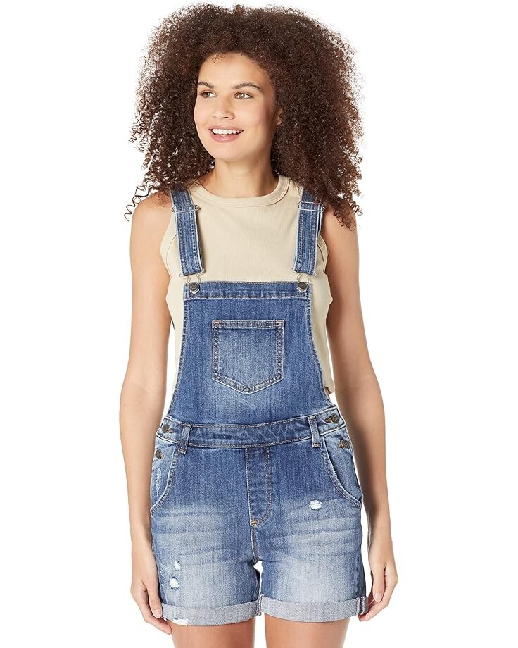 

Шорты Miss Me Overalls Shorts in Medium Blue, синий