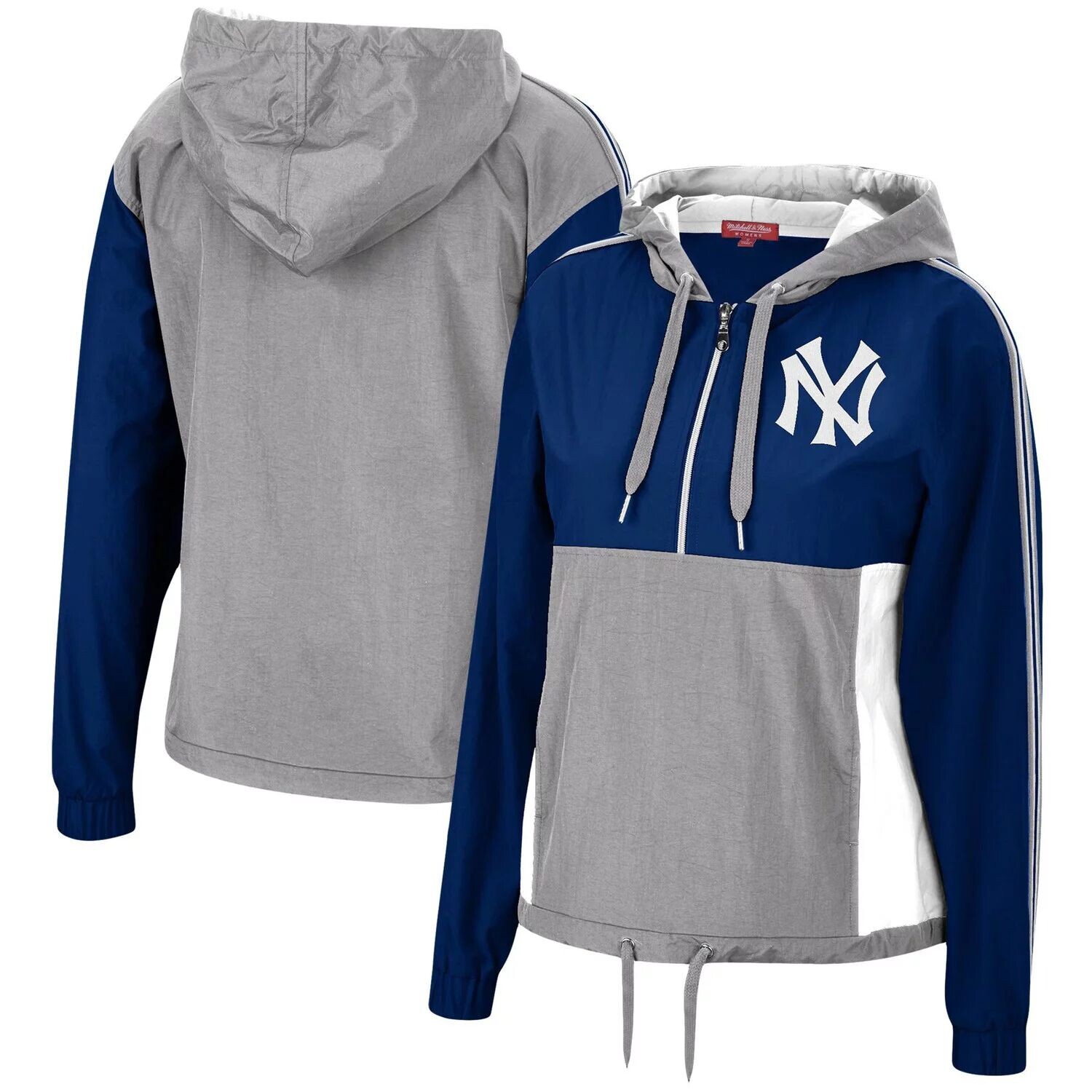 

Женская ветровка с молнией до половины длины Mitchell & Ness New York Yankees темно-серого цвета