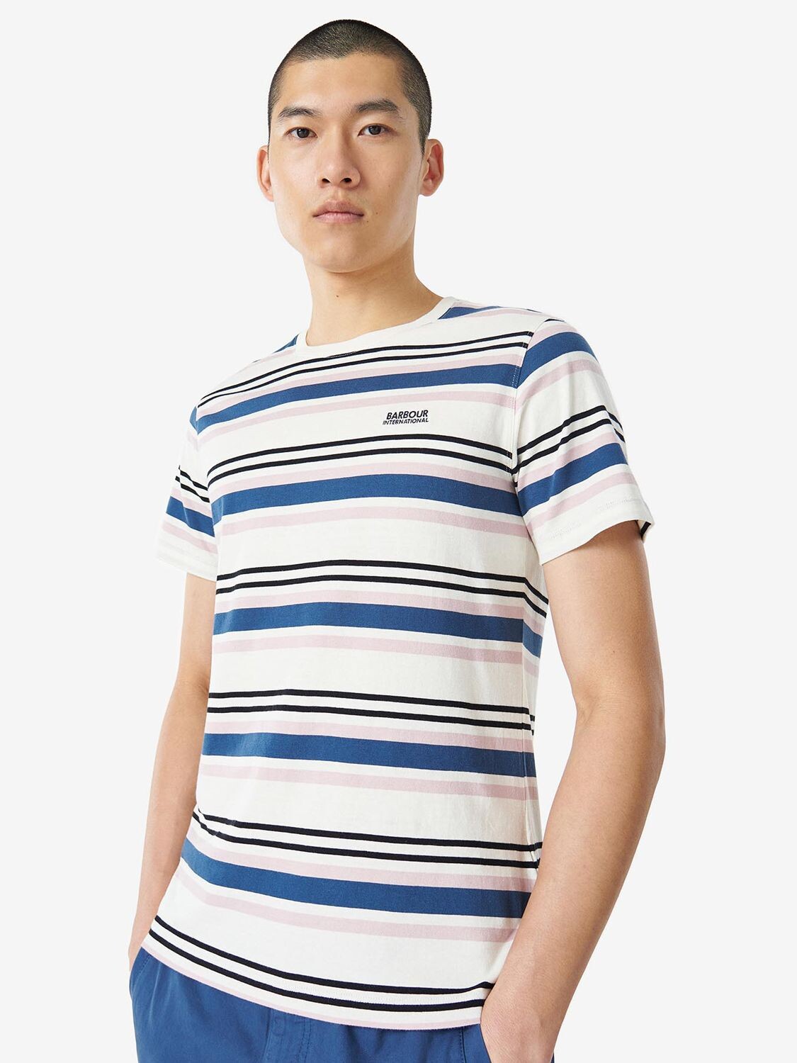 

Футболка Barbour International Norwood Stripe с круглым вырезом, белый шепот