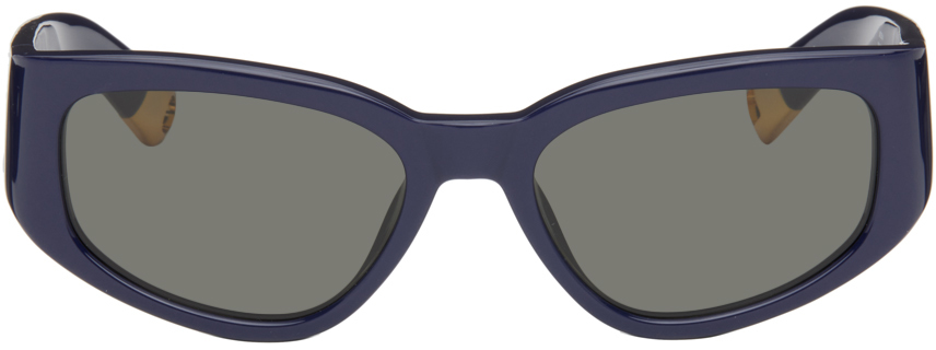 Темно-синие солнцезащитные очки Les Lunettes Gala Jacquemus солнцезащитные очки авиаторы синие красные белые темно серые с градиентом carrera синий