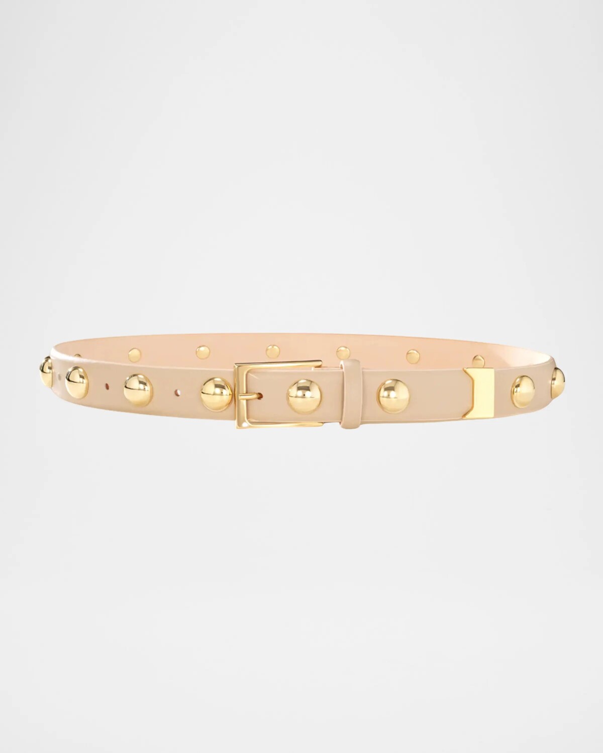 

Кожаный ремень с заклепками Aureum Collective, цвет Beige Gold