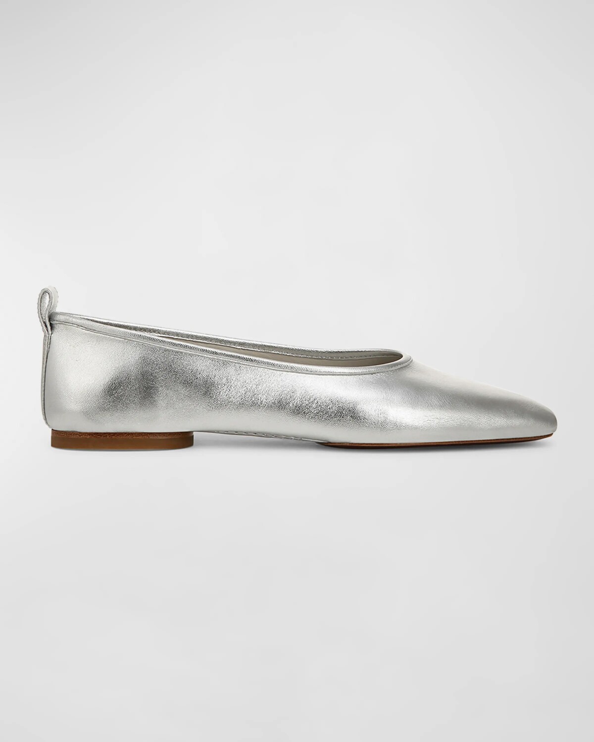 

Балетки Vivian с эффектом металлик Vince, цвет Silver Leather