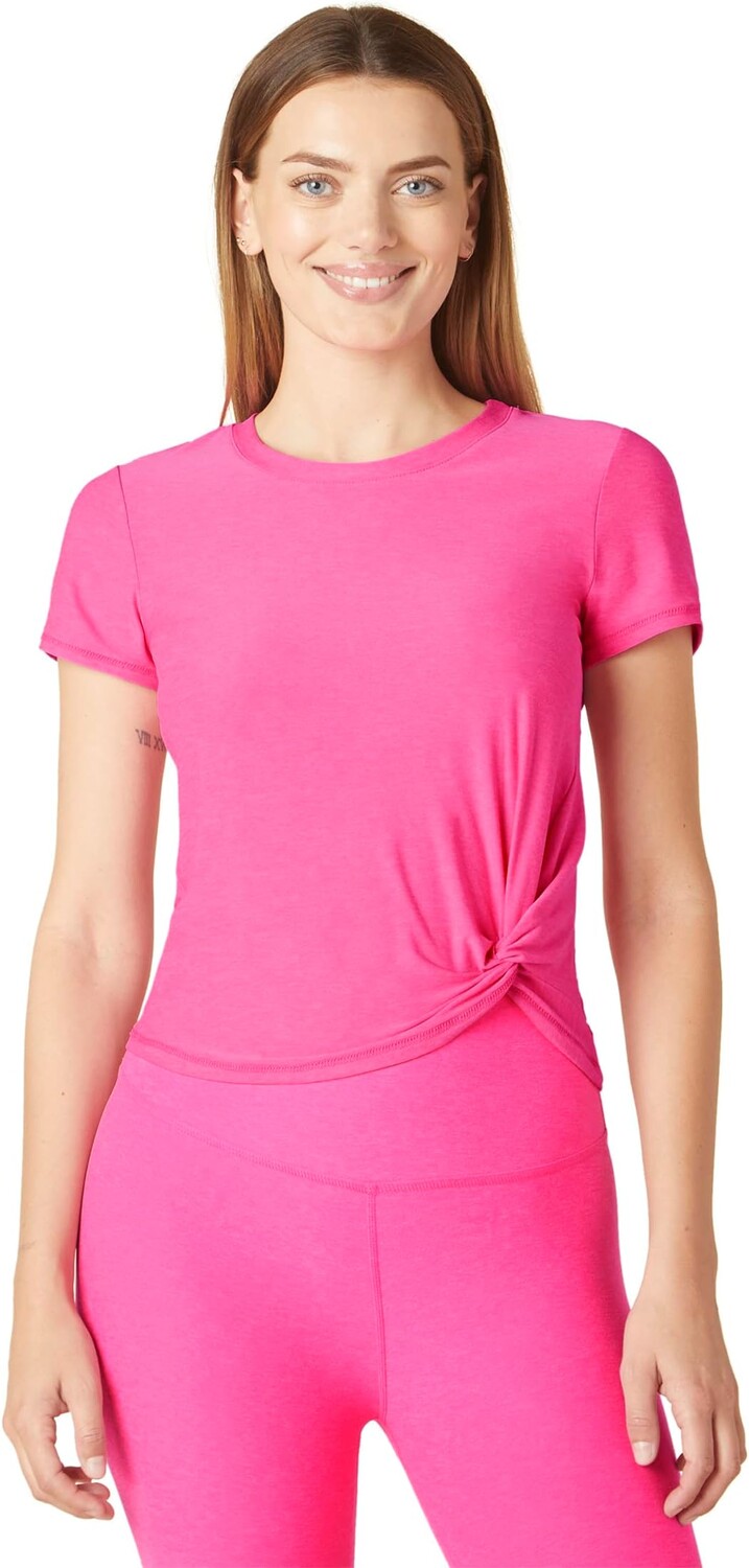 

Футболка в полулегком весе для спина Beyond Yoga, цвет Pink Hype Heather