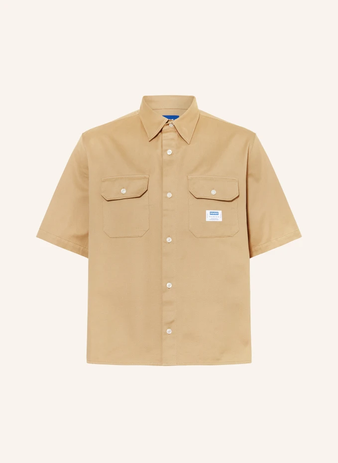 

Рубашка с короткими рукавами ekyno comfort fit Hugo, бежевый
