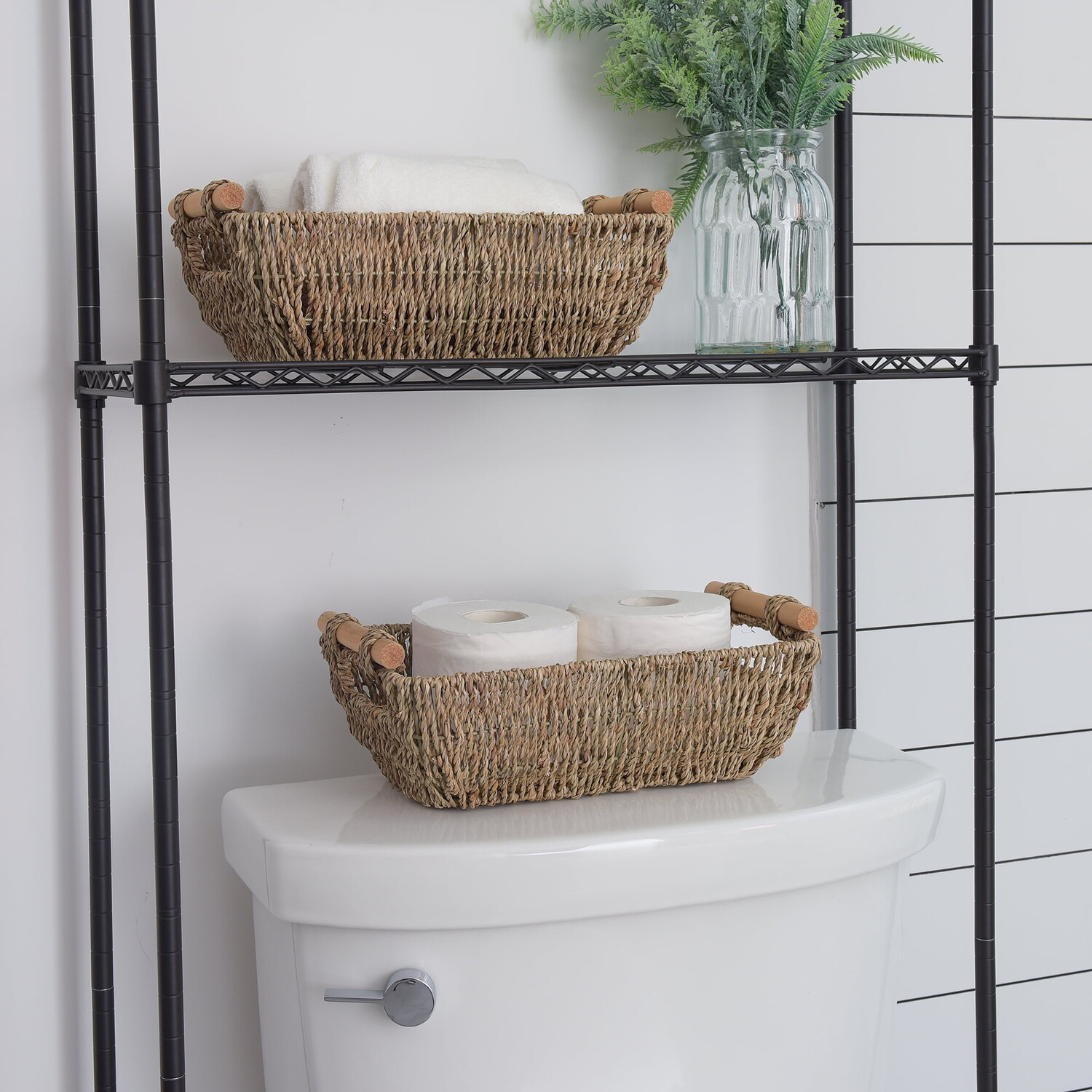 

Корзины плетеные с деревянными ручками We Think Storage, зеленый