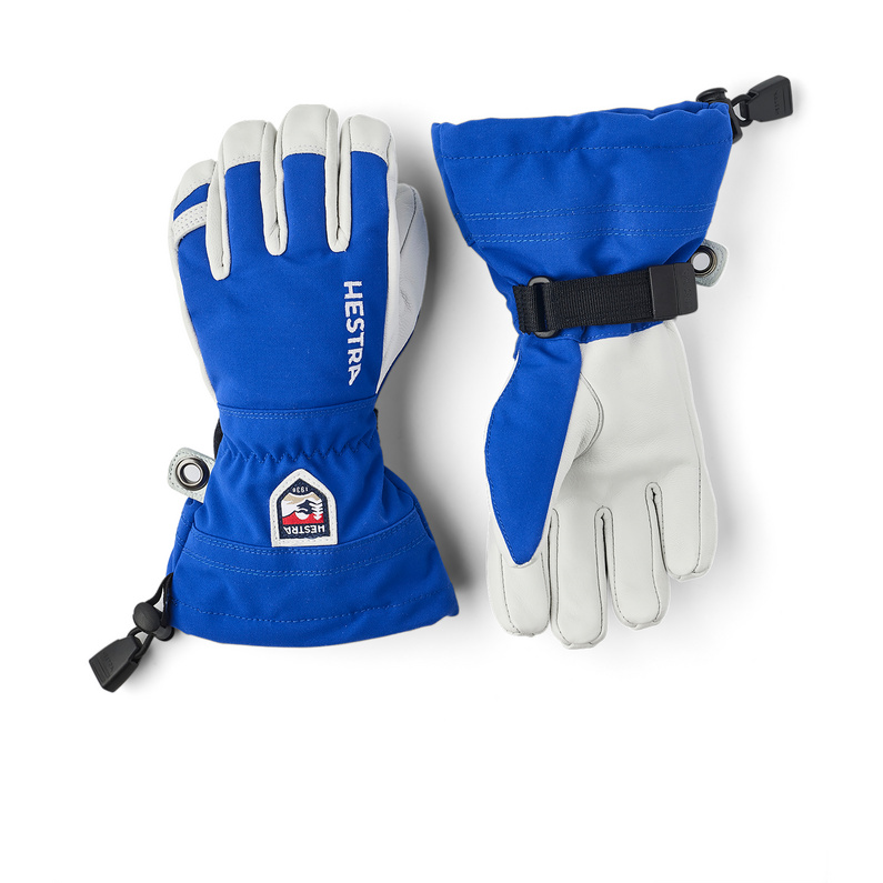 Детские армейские кожаные перчатки для хели-ски Hestra, синий