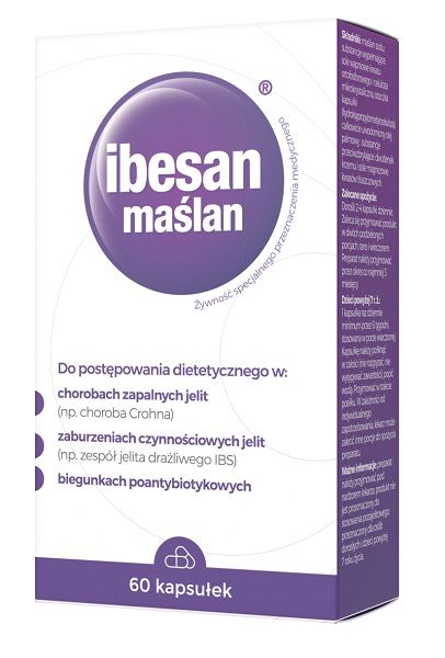 Препарат, поддерживающий функцию кишечника Ibesan Maślan, 60 шт препарат поддерживающий функцию кишечника sfd maślan sodu 120 шт