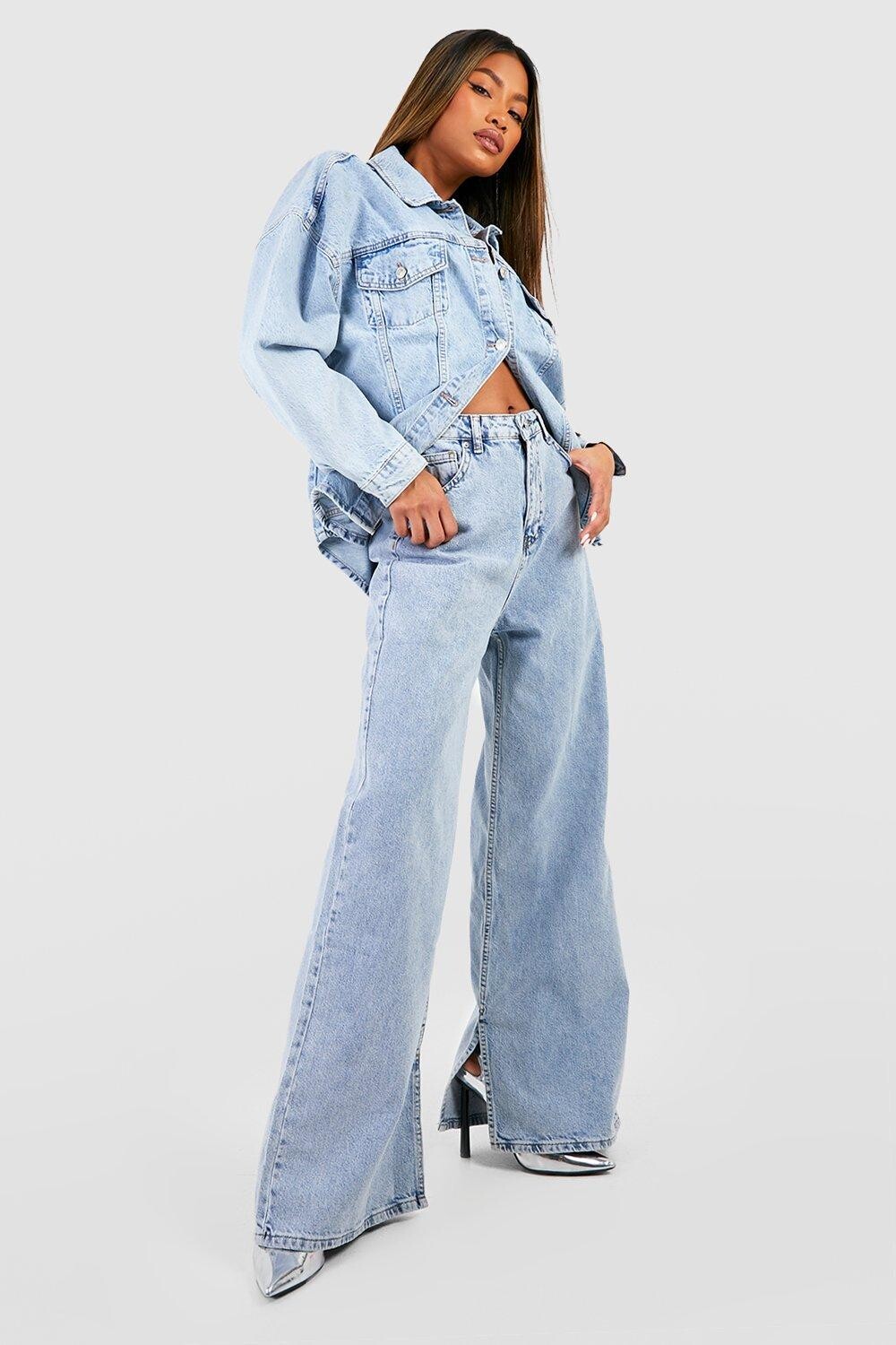 

Джинсы с кислотной пошивкой Boohoo, синий