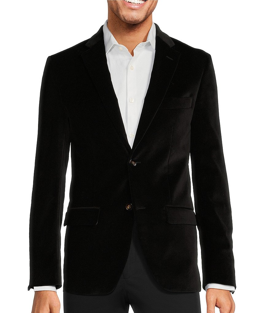 Бархатный пиджак узкого кроя Murano, черный