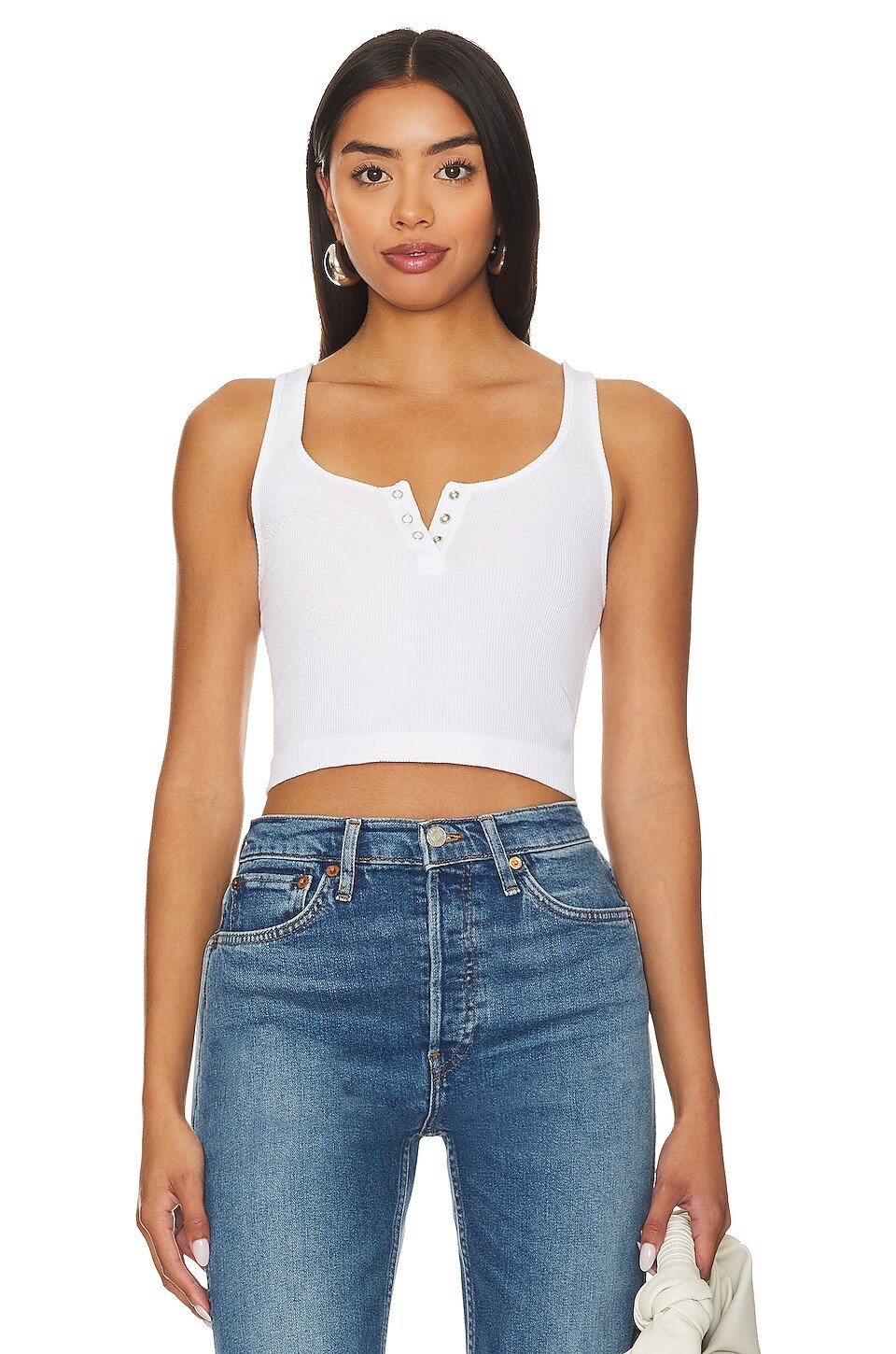 

Топ RE/DONE Henley, цвет Optic White