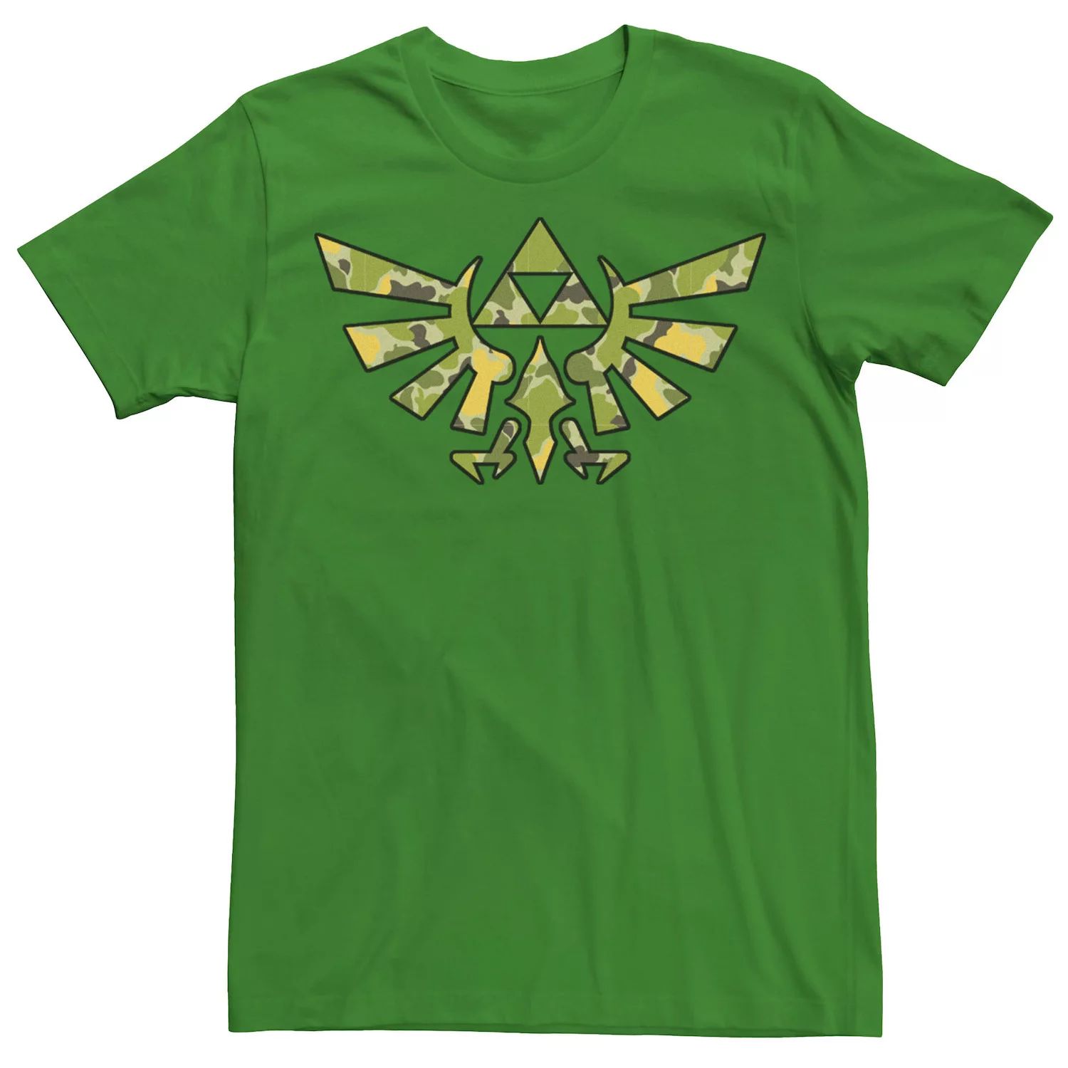 Мужская футболка с камуфляжным логотипом Nintendo Legend Of Zelda Tri Force Licensed Character кошелек zelda golden tri force logo pouch