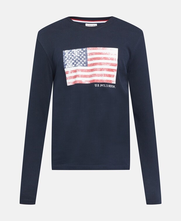 

Топ с длинными рукавами U.S. Polo Assn., темно-синий